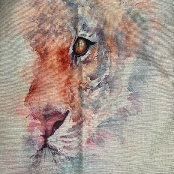 Eco-Friendly Abstract Watercolor Tiger Folding Tote Bag - Picture 9 of 14